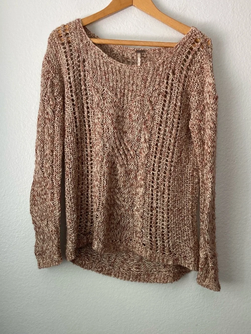 Free People Pegasus Yarn West End Pullover Sweater Strawberry Size S